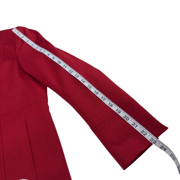 Kasper Womens Red Open-Front Blazer Jacket Size 16 Polyester Blend Long Sleeve - Picture 6 of 16